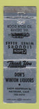 Matchbook Cover - Don's Winton Liquors Hayward CA WEAR