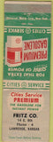 Matchbook Cover - Cities oil gas Lawrence KS Fritz WORN