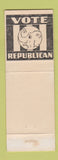 Matchbook Cover - Adam Bower for Assemblyman Election Shafer for Governor