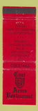 Matchbook Cover - Coat Arms Restaurant Palatine IL WEAR