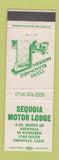 Matchbook Cover - Sequoia Motor Lodge Kernville CA