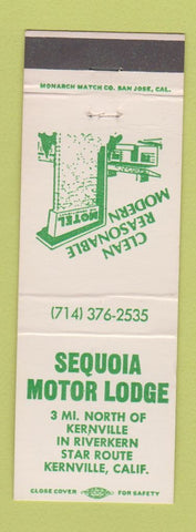 Matchbook Cover - Sequoia Motor Lodge Kernville CA