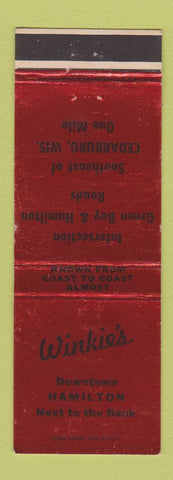 Matchbook Cover - Winkie's Hamilton WI RED