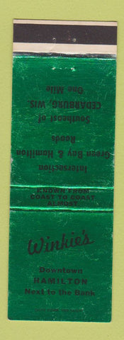 Matchbook Cover - Winkie's Hamilton WI GREEN