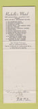 Matchbook Cover - Rochelle's Restaurant Long Beach CA