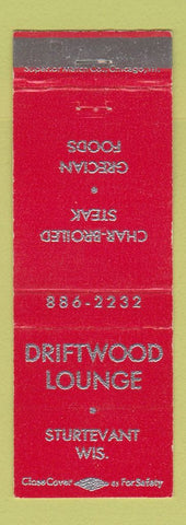Matchbook Cover - Dritwood Lounge Sturtevant WI Greek