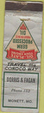 Matchbook Cover - Conoco oil gas Monett MO WORN CREASES