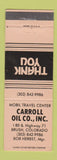 Matchbook Cover - Carroll oil gas Brush Colorado