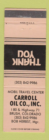 Matchbook Cover - Carroll oil gas Brush Colorado