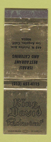 Matchbook Cover - King David Israeli Restaurant Los Angeles CA