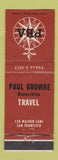 Matchbook Cover - Paul Browne Travel Agency San Francisco CA