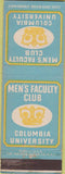 Matchbook Cover - Columbia University Men's Faculty Club