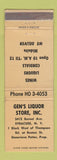 Matchbook Cover - Gen's Liquor Store Syracuse NY WEAR