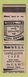 Matchbook Cover - Copeland's Cafe Cowan TN WEAR