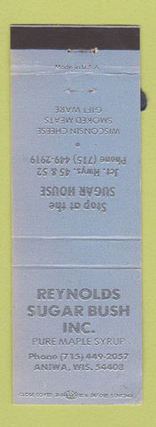 Matchbook Cover - Reynolds Sugar Bush Maple Syrup Aniwa WI WEAR