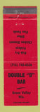 Matchbook Cover - Double D Bar Green Valley WI