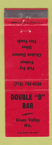 Matchbook Cover - Double D Bar Green Valley WI