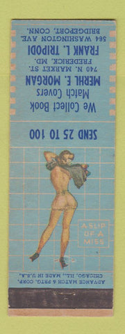Matchbook Cover - Merhl Morgan Match Collector Frederick MD pinup Bridgeport CT