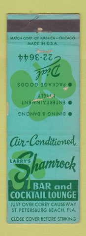 Matchbook Cover - Shamrock Bar Lounge St Petersburg Beach FL POOR