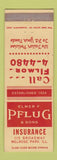 Matchbook Cover - Elmer Pflug Insurance Melrose Park IL
