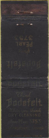 Matchbook Cover - Bodefelt Dry Cleaning Denver CO