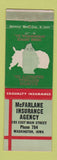 Matchbook Cover - McFarlane Insurance Agency Washington IA