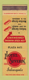 Matchbook Cover - Hotel Severin Indianapolis IN WEAR