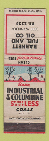 Matchbook Cover - Barnett Fuel Oil coal Denver Colorado WORN