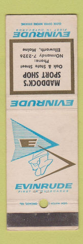 Matchbook Cover - Evinrude Boat Motors Maddock's Ellsworth ME