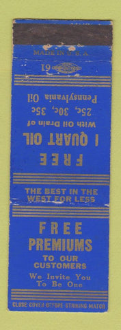 Matchbook Cover - M&S oil gas El Segundo Santa Monica Burbank Glendale CA