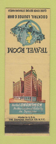 Matchbook Cover - Hotel Onondaga Syracuse NY Travel Room