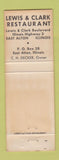 Matchbook Cover - Lewis & Clark Restaurant  East Alton IL WEAR