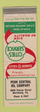 Matchbook Cover - Cities oil gas Penn Central Harrisburg PA WEAR