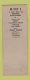 Matchbook Cover - Webb's Mundelein IL ADVANCE