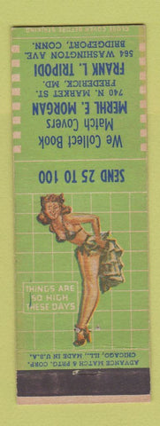 Matchbook Cover - Merhl Morgan Match Collector Frederick MD pinup Bridgeport CT