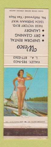 Matchbook Cover Wesco Uniform Rentals Laundry North Hollywood Van Nuys CA pinup
