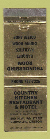 Matchbook Cover - Country Kitchen Restaurant Motel Corvallis OR WEAR
