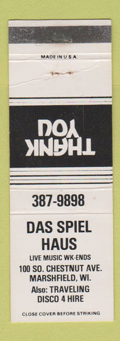 Matchbook Cover - Das Spiel Haus Marshfield WI WEAR