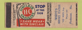 Matchbook Cover - Sinclair oil gas White's Piedmont MO low phone # WEAR