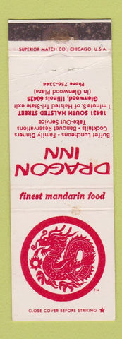 Matchbook Cover - Dragon Inn Chinese Restaurant Glenwood IL