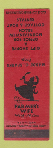 Matchbook Cover - Farmer's Wife Restaurant Cottages Weld ME