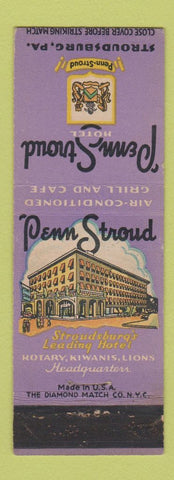 Matchbook Cover - Penn Stroud Hotel Stroudsburg PA