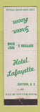 Matchbook Cover - Hotel Lafayette Green Room Suffern NY
