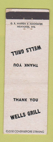 Matchbook Cover - Wells Grill Milwaukee?