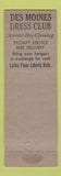 Matchbook Cover - Des Moines Dress Club Dry Cleaning IA