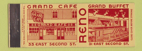 Matchbook Cover - Grand Buffet Reno NV Full Length