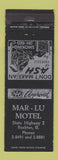Matchbook Cover - Mar Lu Motel Rockton IL