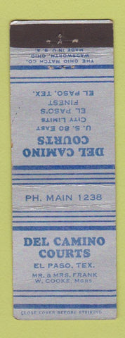 Matchbook Cover - Del Camino Courts Motel El Paso TX