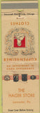 Matchbook Cover - Kuppenheimer clothes Lancaster PA WORN