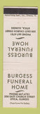 Matchbook Cover - Burgess Funeral Home Utica IL